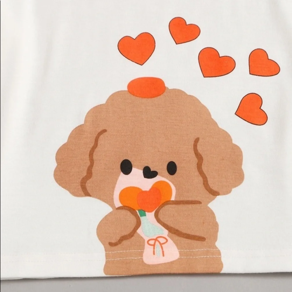 New Cute Puppy Tee & Heart Pants Pajama Set - Picture 3 of 5